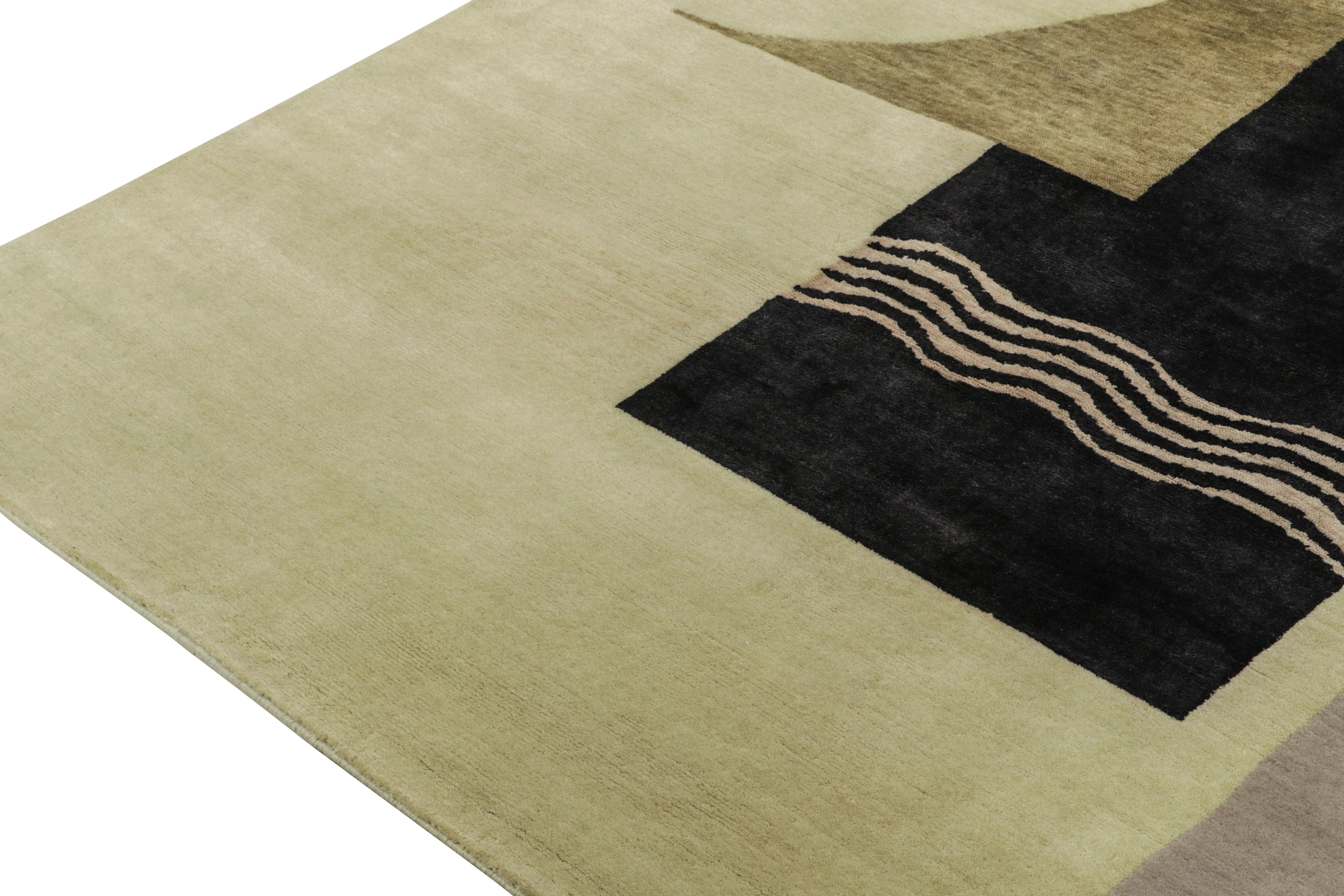 Rug & Kilim's französischer Art-Deco-Teppich mit polychromen geometrischen Mustern (Handgeknüpft) im Angebot