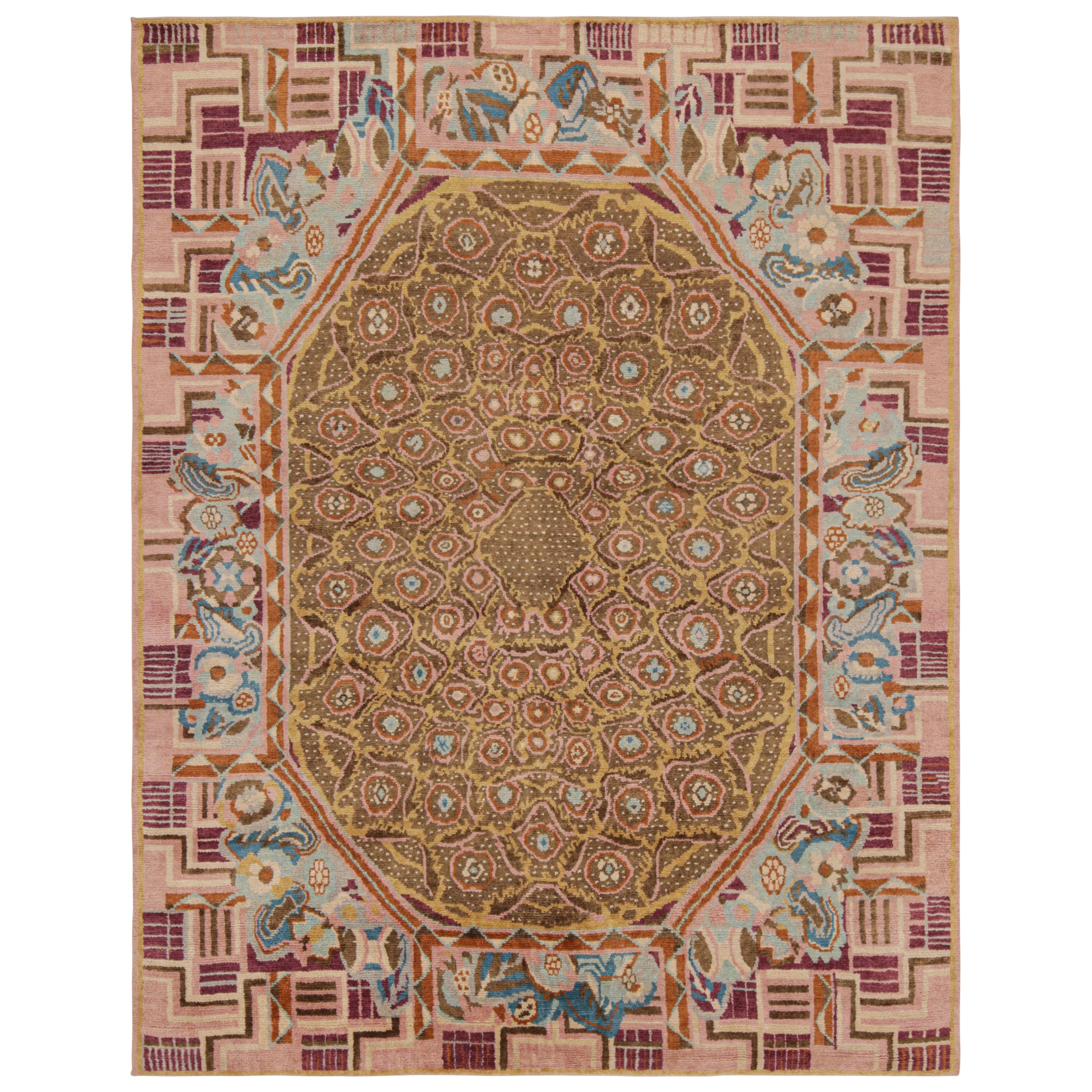 Rug & Kilim's French Art Deco Style Rug with Polychromatic Geometric Patterns (tapis français de style Art déco à motifs géométriques polychromes)