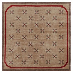 Rug
Kilim’s French Art Deco Style Square Rug in Beige-Brown with Florals