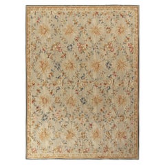 Rug & Kilim è un tappeto a trama piatta in stile Aubusson francese, beige/marrone, motivo floreale