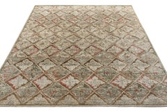 Rug & Kilim’s French Aubusson Style Rug in Green and Brown Floral Pattern