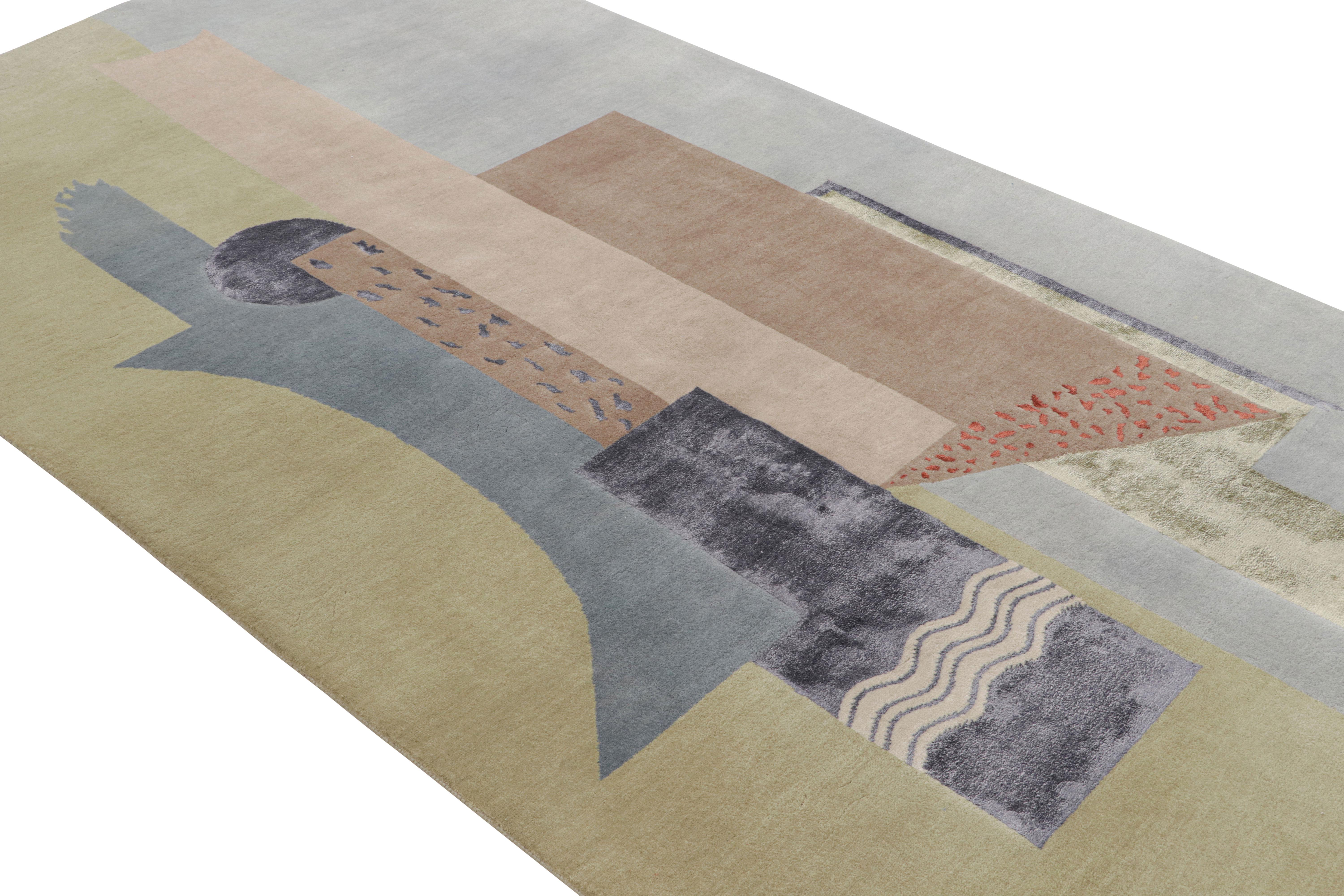 Hand-knotted in wool, this 5×9 rug hails from the latest additions to their acclaimed Deco Collection by Rug & Kilim, a bold custom-capable line recapturing an underrepresented, iconic period with an entirely new approach to large scale, drawing,