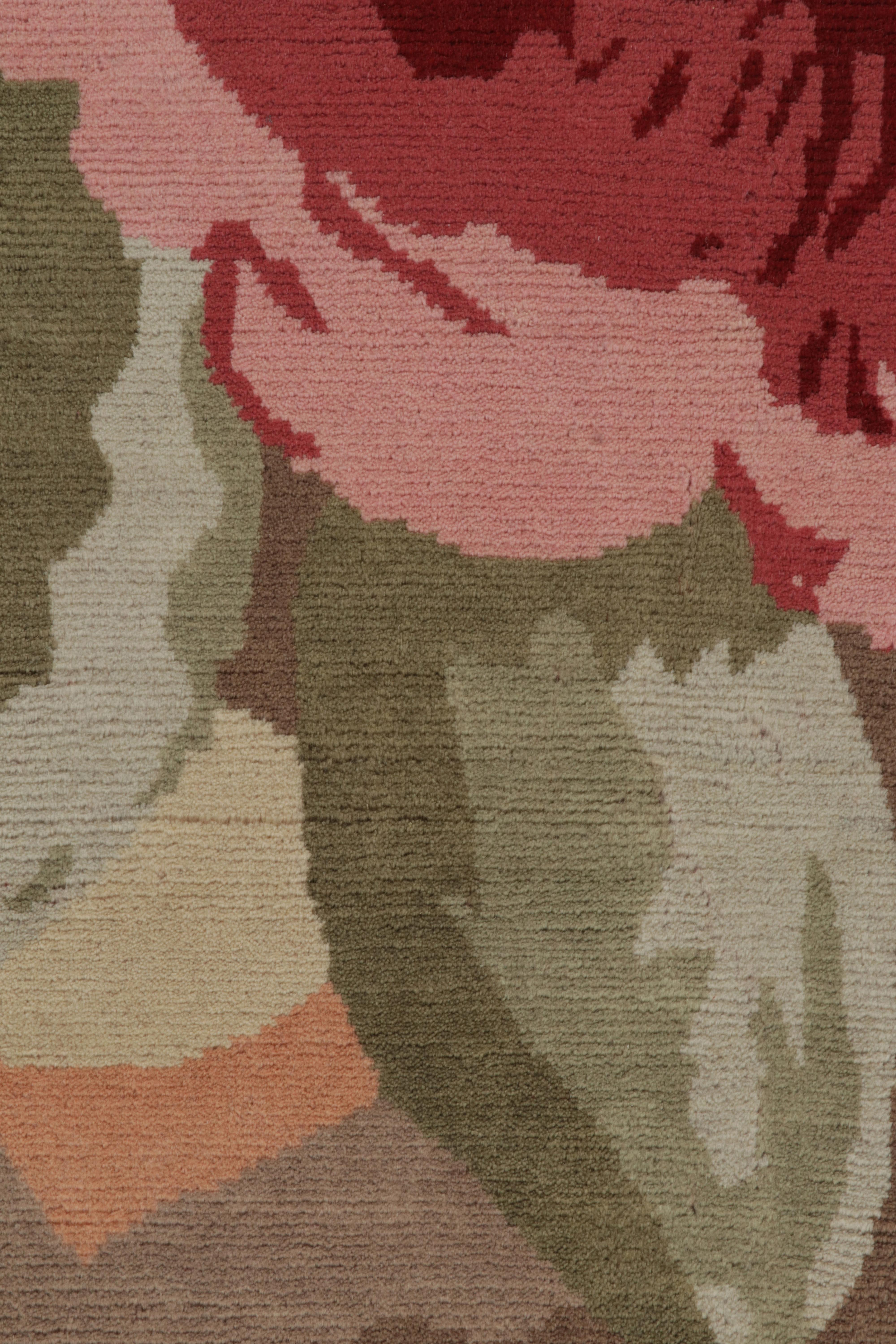 Rug & Kilim’s French Deco Style Rug in Polychrome, Impressionist Floral Patterns In New Condition For Sale In Long Island City, NY