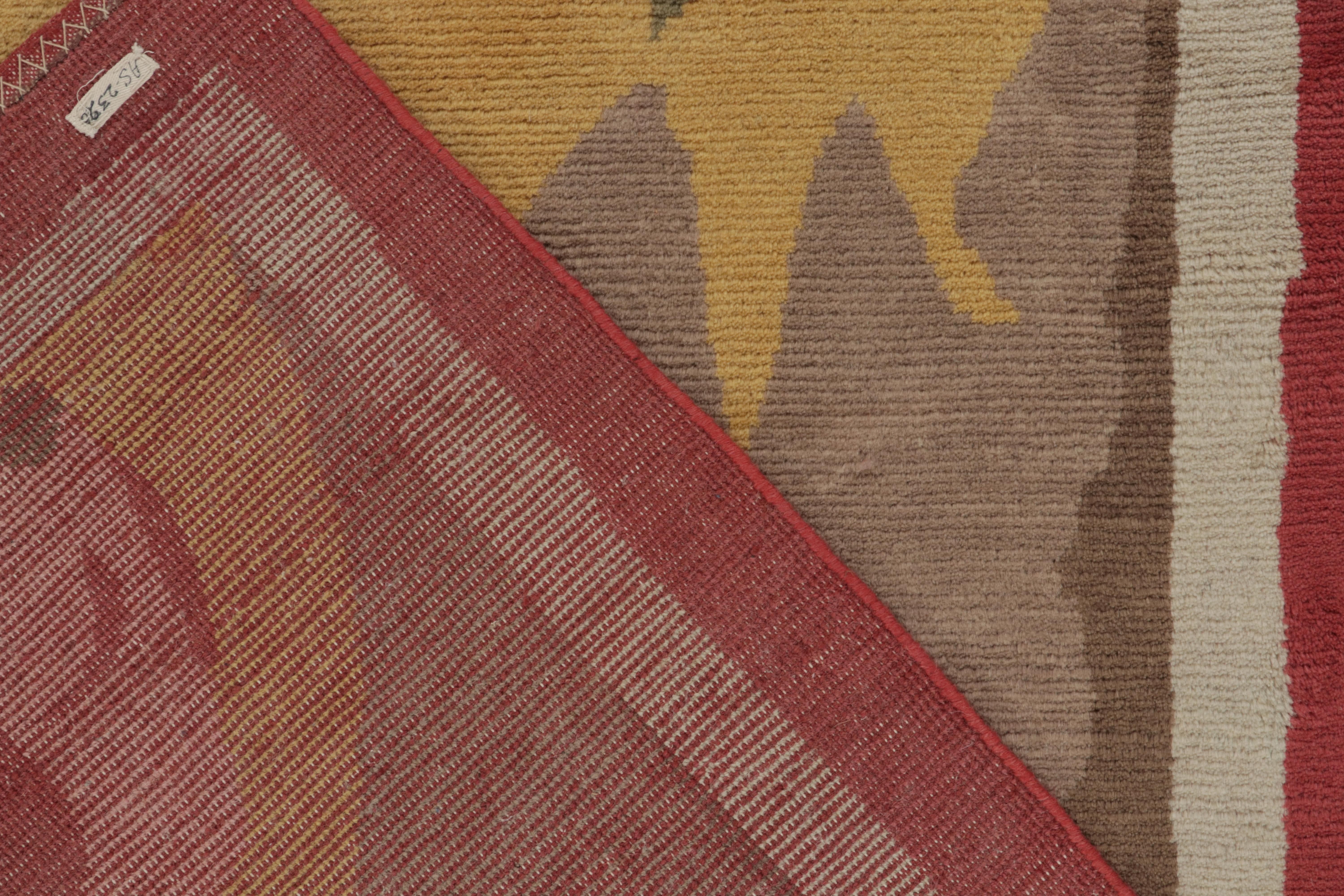 Contemporary Rug & Kilim’s French Deco Style Rug in Polychrome, Impressionist Floral Patterns For Sale