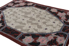 Rug & Kilim’s French Deco Style Rug in Red and Beige All Over Pattern