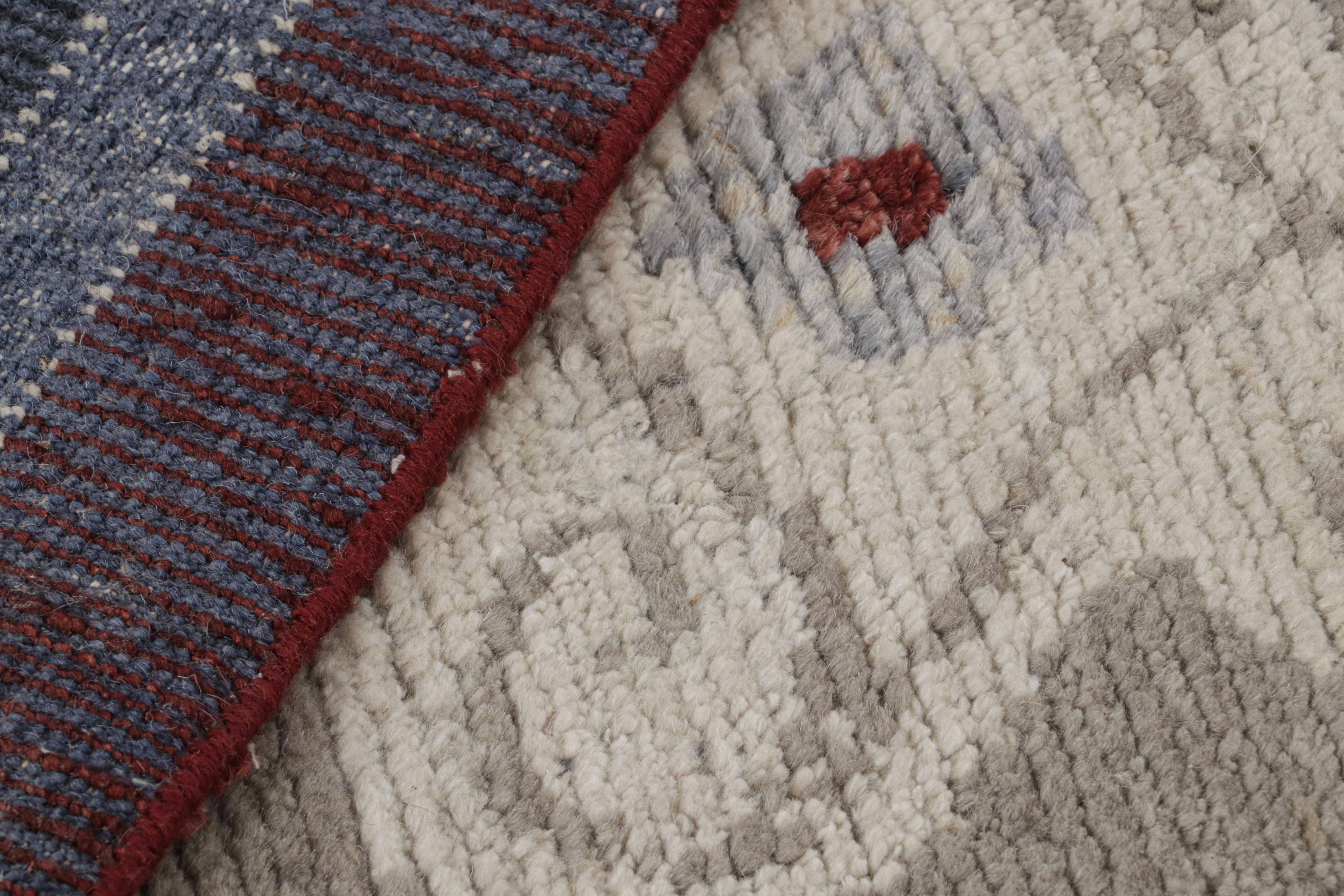 Teppich & Kilims Französischer Deko-Teppich im roten und beigefarbenen Allover-Muster (Wolle) im Angebot