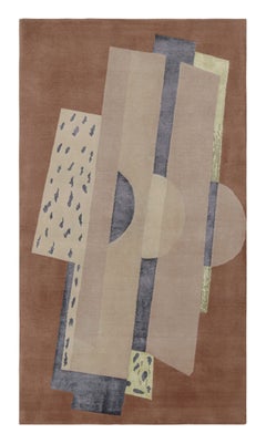 Rug & Kilim’s French Style Art Deco Rug In Brown With Geometric Patterns
