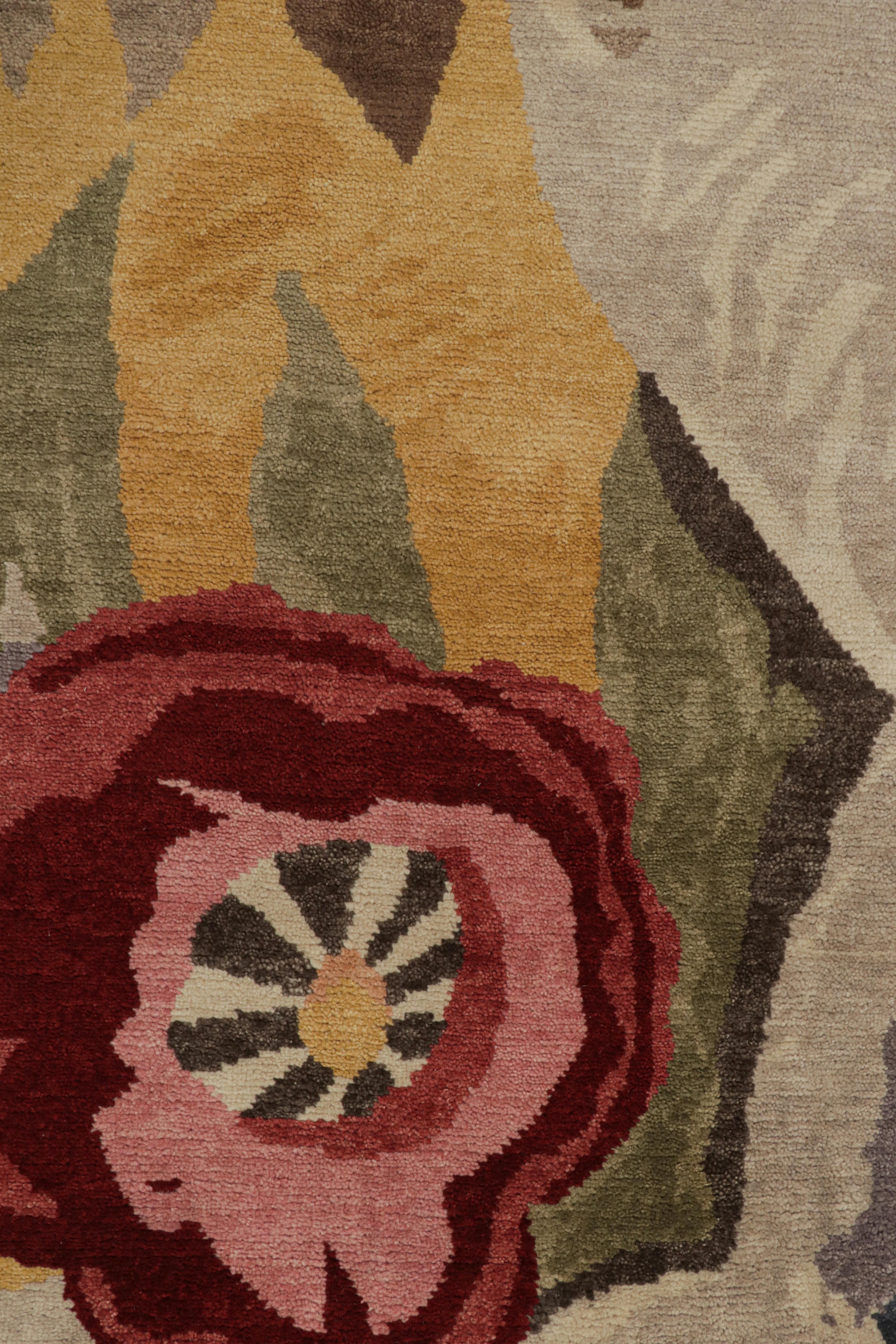 Rug & Kilim's French Style Art Deco rug in Polychromatic Floral Patterns (tapis Art déco de style français à motifs floraux polychromes) Neuf - En vente à Long Island City, NY