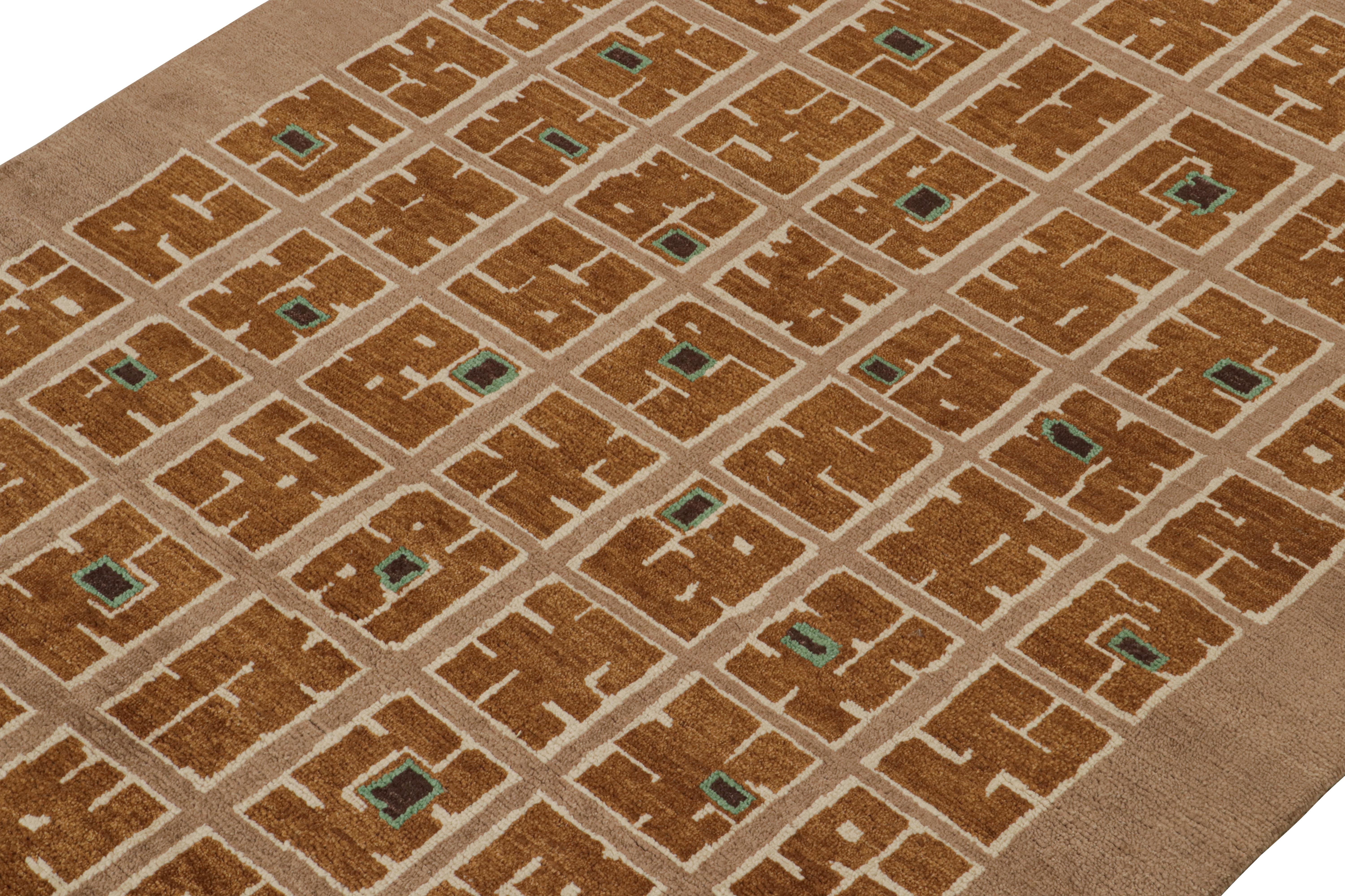 This 6x9 ode to French Art Deco rugs is the next addition to Rug & Kilim’s newly inspired Deco Collection. Hand-knotted in wool.

Further on the Design: 

This piece boasts the minimalist Deco style of the 1920s and reimagines it with new