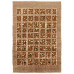 Rug & Kilim’s French Style Art Deco Rug in Tones of Brown with Patterns