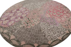 Rug & Kilim’s French Style Circular Art Deco rug with Polychromatic Patterns