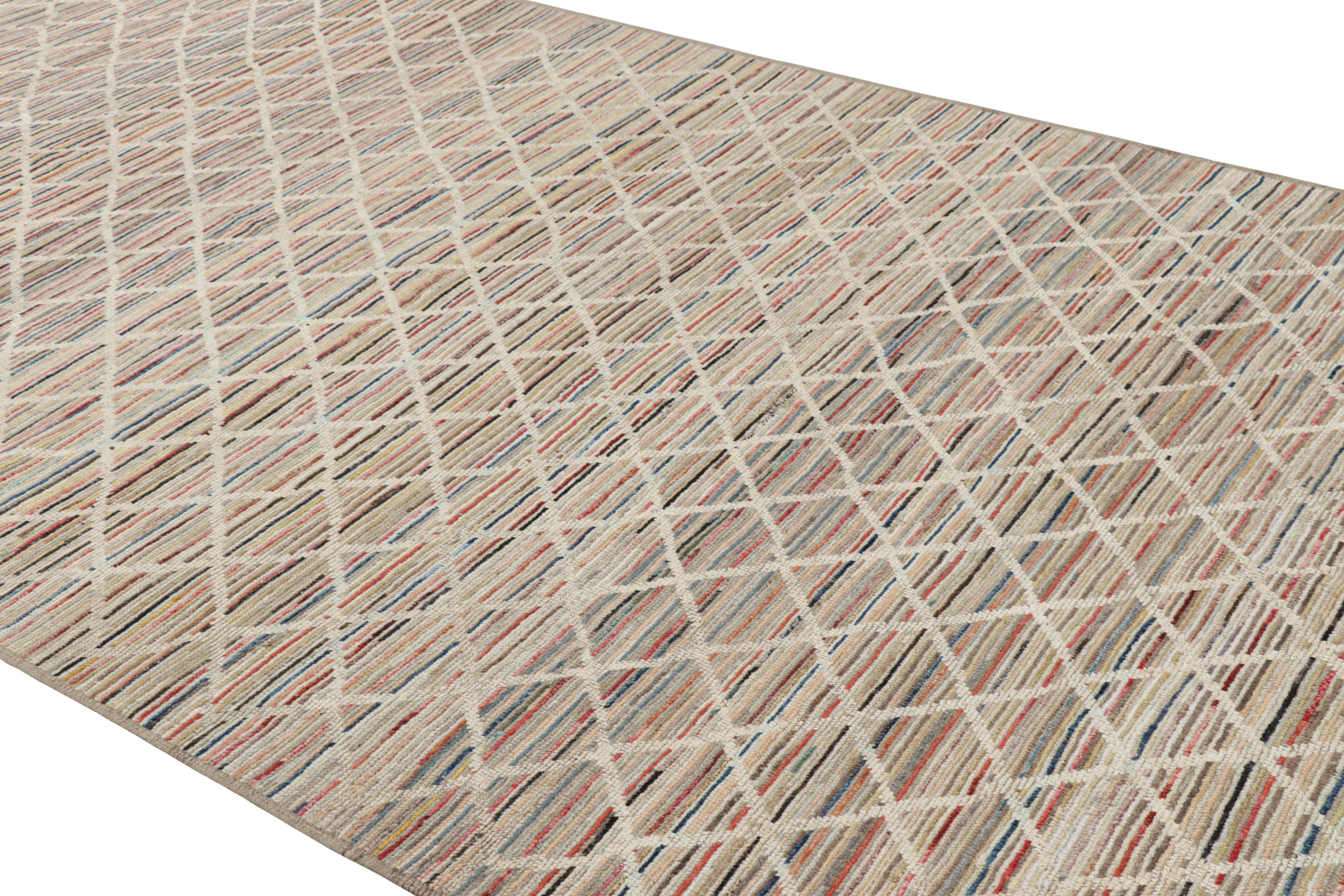 Made with hand-knotted wool, this 7x16 contemporary rug and gallery runner is an exciting addition to the Modern rug collection by Rug 
Kilim. This particular line features rugs with a subtle play of both pile and flatweave together, with an