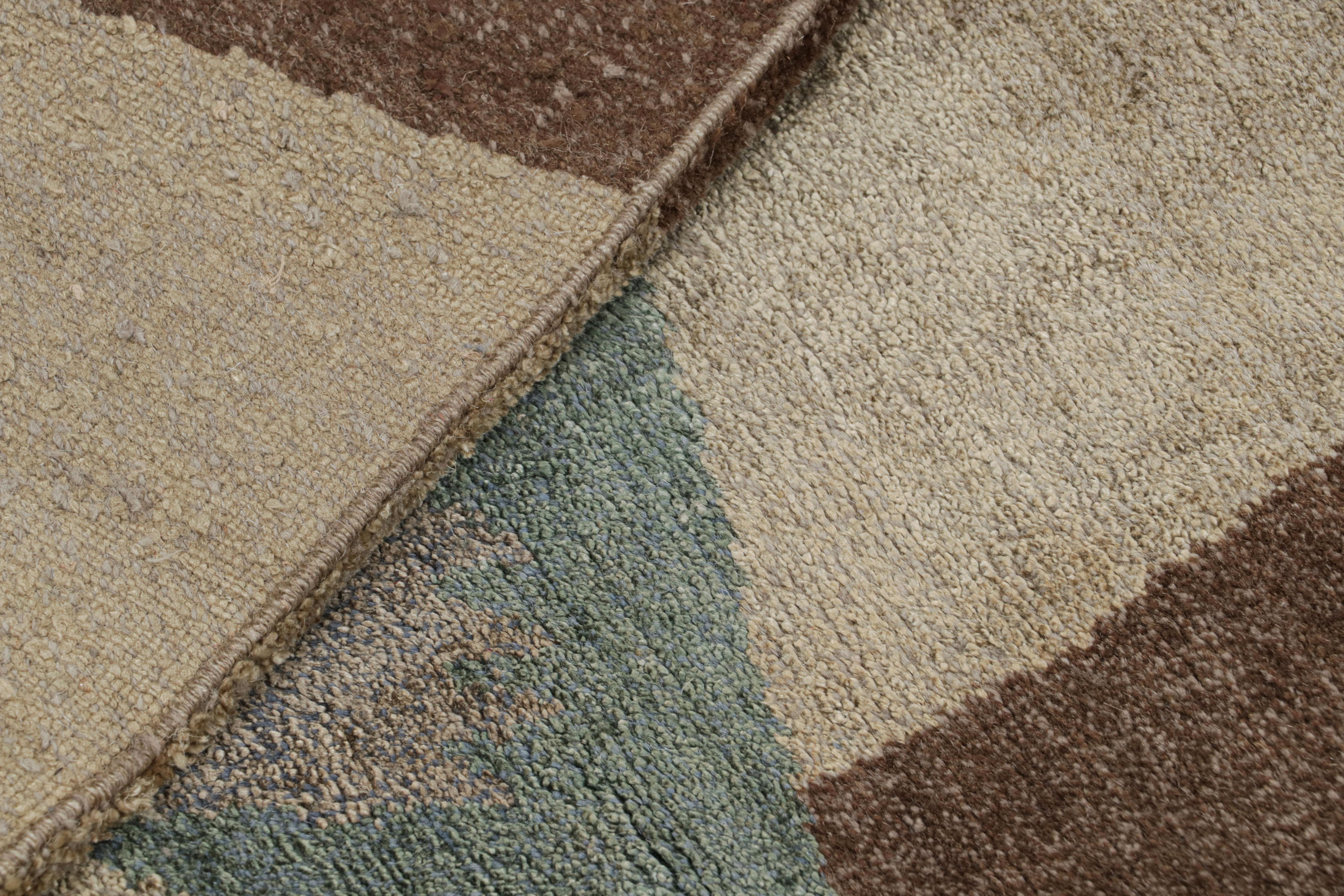 Alfombra de lana y seda Rug & Kilim's Geometric King Lear Azul y Beige en venta 1
