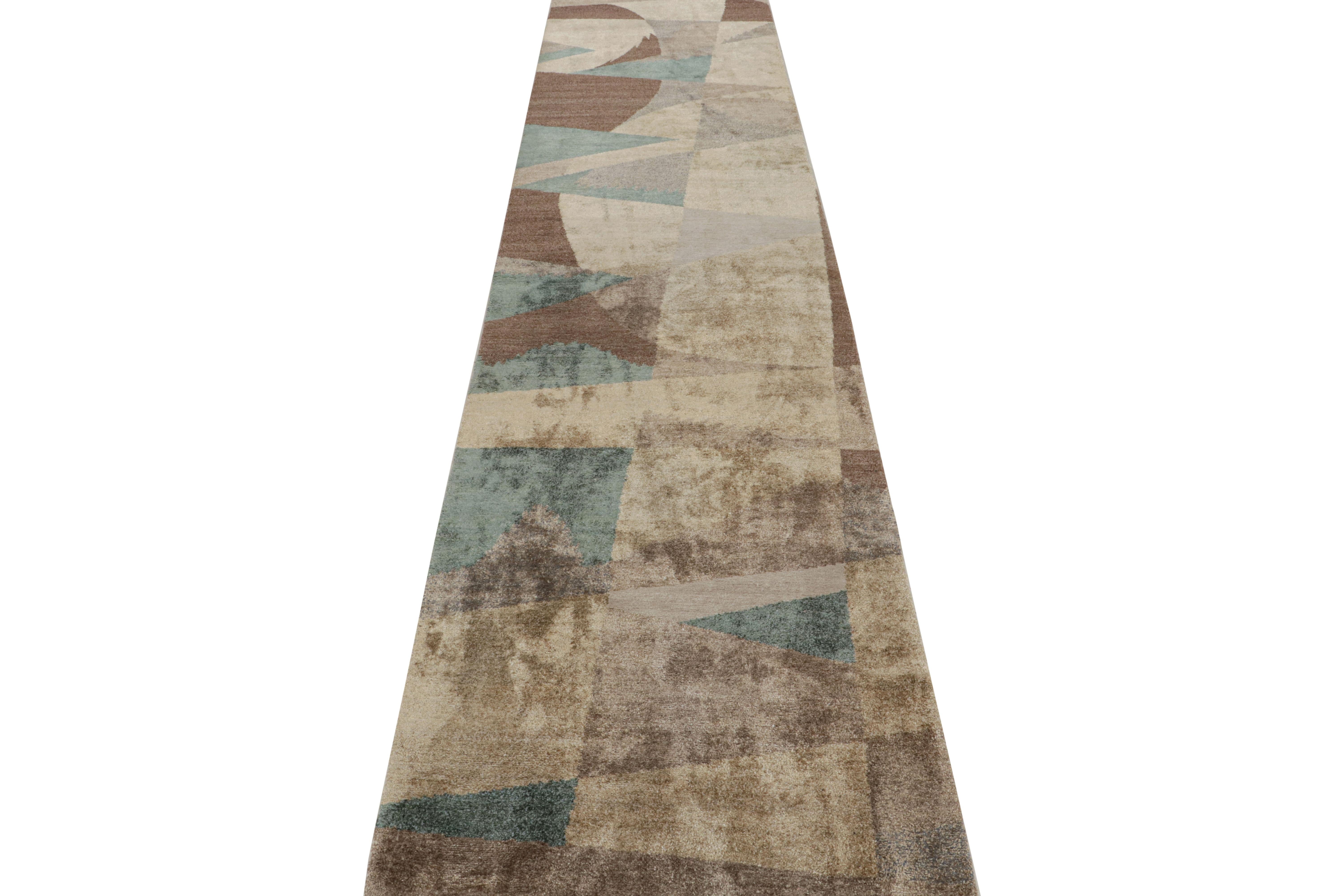 Alfombra de lana y seda Rug & Kilim's Geometric King Lear Azul y Beige en Nuevo estado para la venta en Long Island City, NY