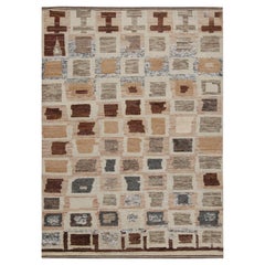 Tapis géométrique de style marocain en beige-brun et gris de Rug 
Kilim