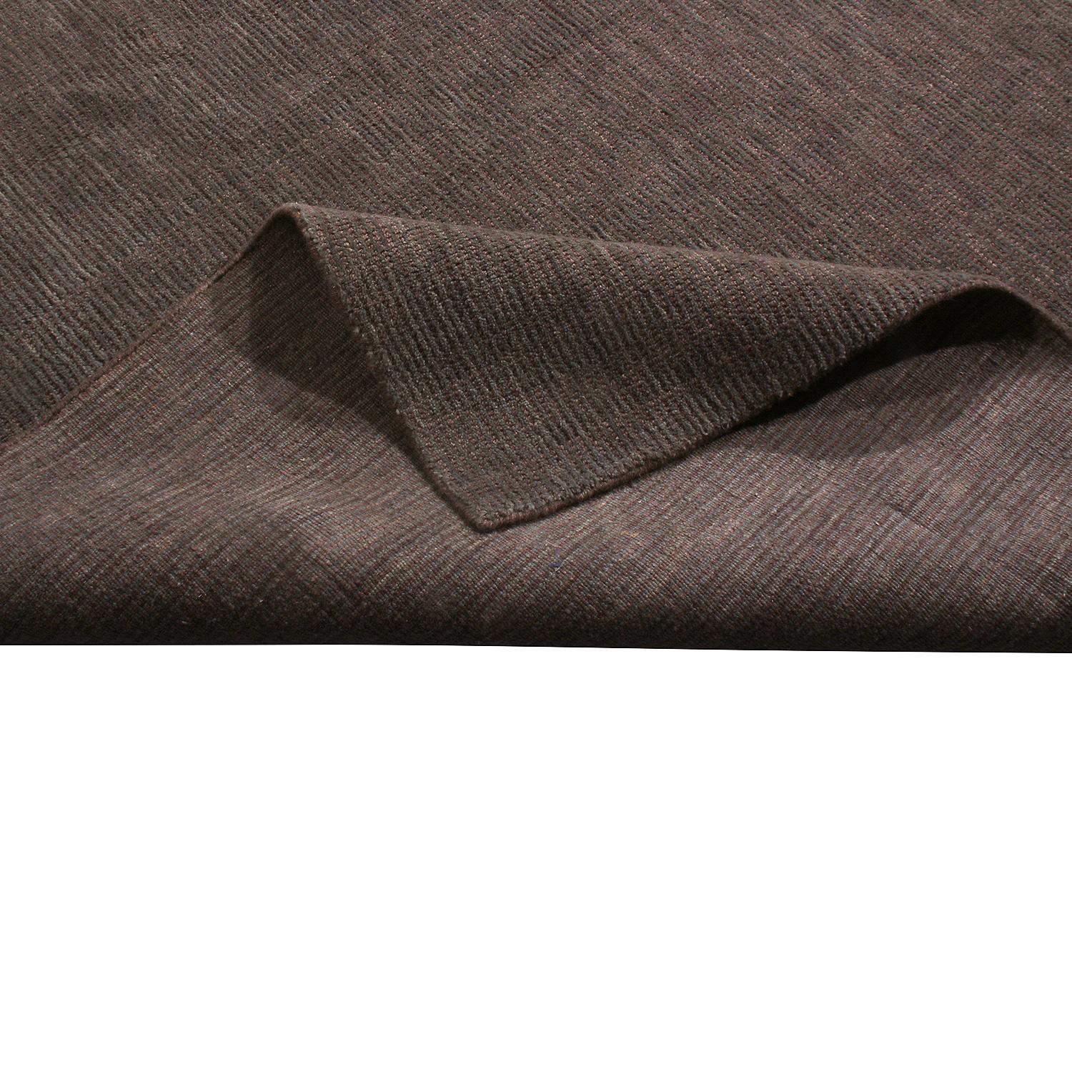 Indian Rug & Kilim's Geometric Silvery-Gray Wool Rug For Sale