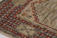 Rug & Kilim’s Ghiordes Inspired Rug in Beige and Red Traditional Design