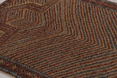 Rug & Kilim’s Ghiordes Inspired Rug in Terracotta and Blue Traditional Design