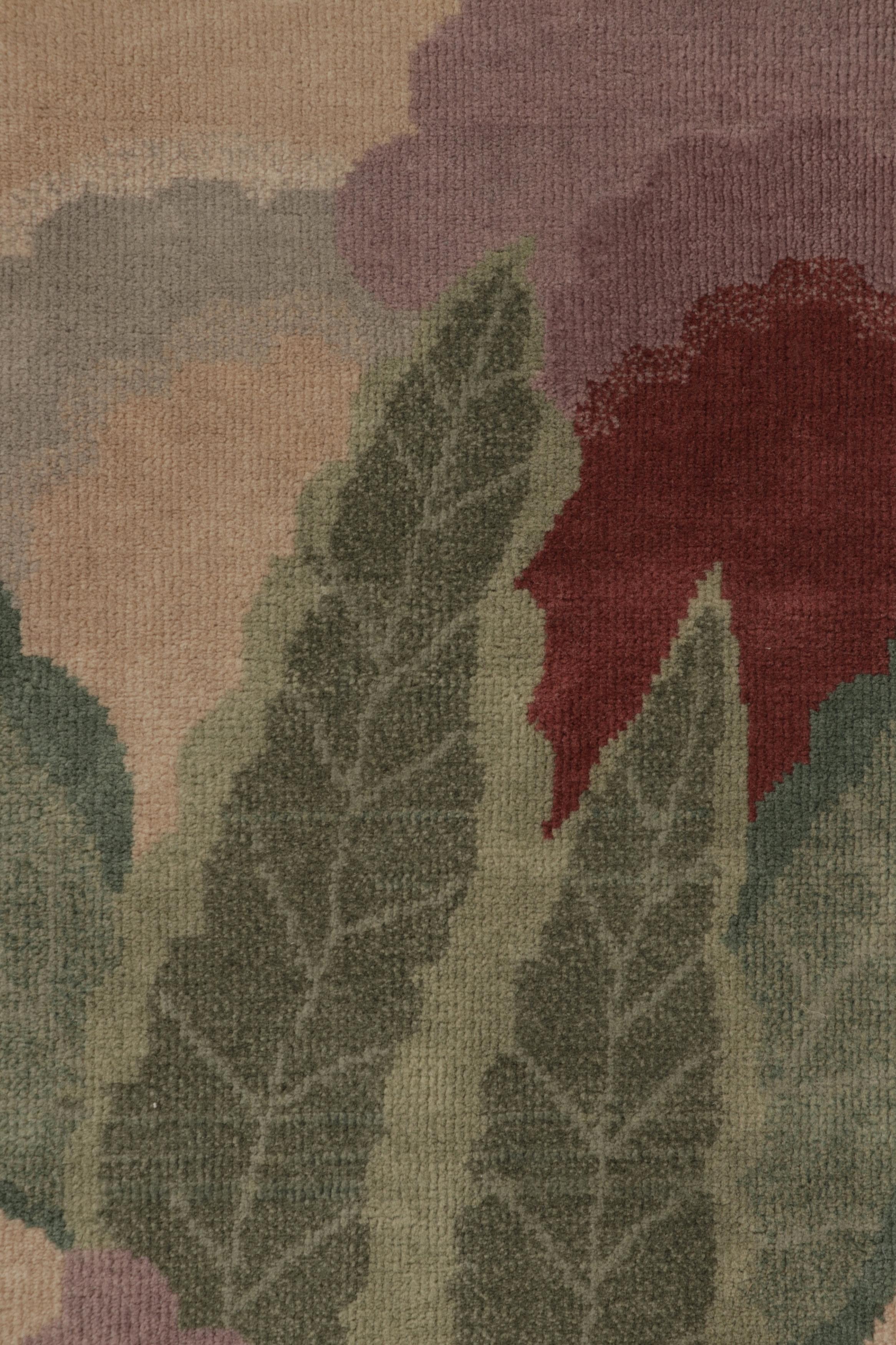 Art Déco Rug & Kilim è un tappeto cinese in stile Art Deco di colore grigio con motivi floreali, in formato regalo. in vendita