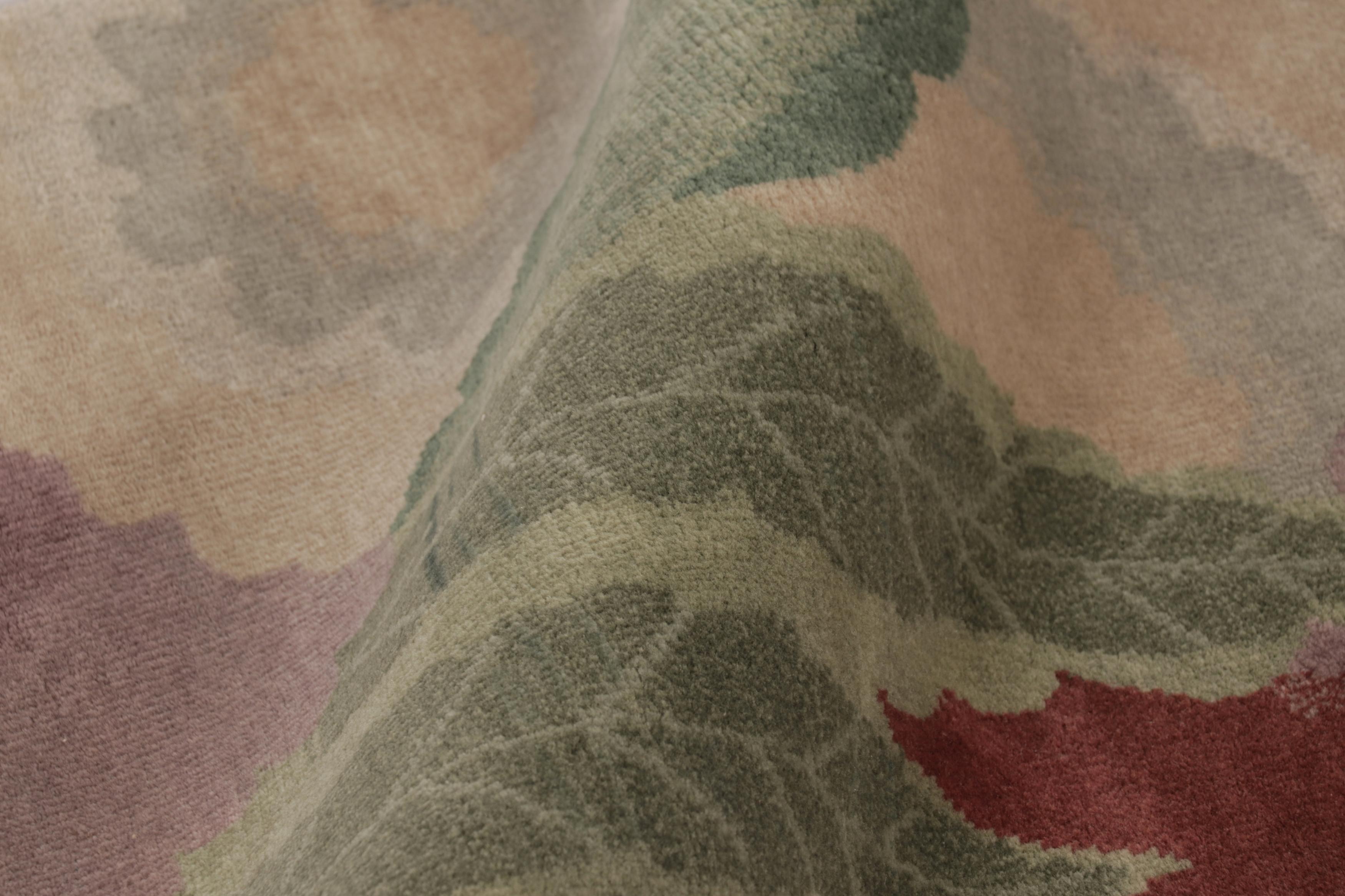 Rug & Kilim è un tappeto cinese in stile Art Deco di colore grigio con motivi floreali, in formato regalo. In condizioni Nuovo in vendita a Long Island City, NY