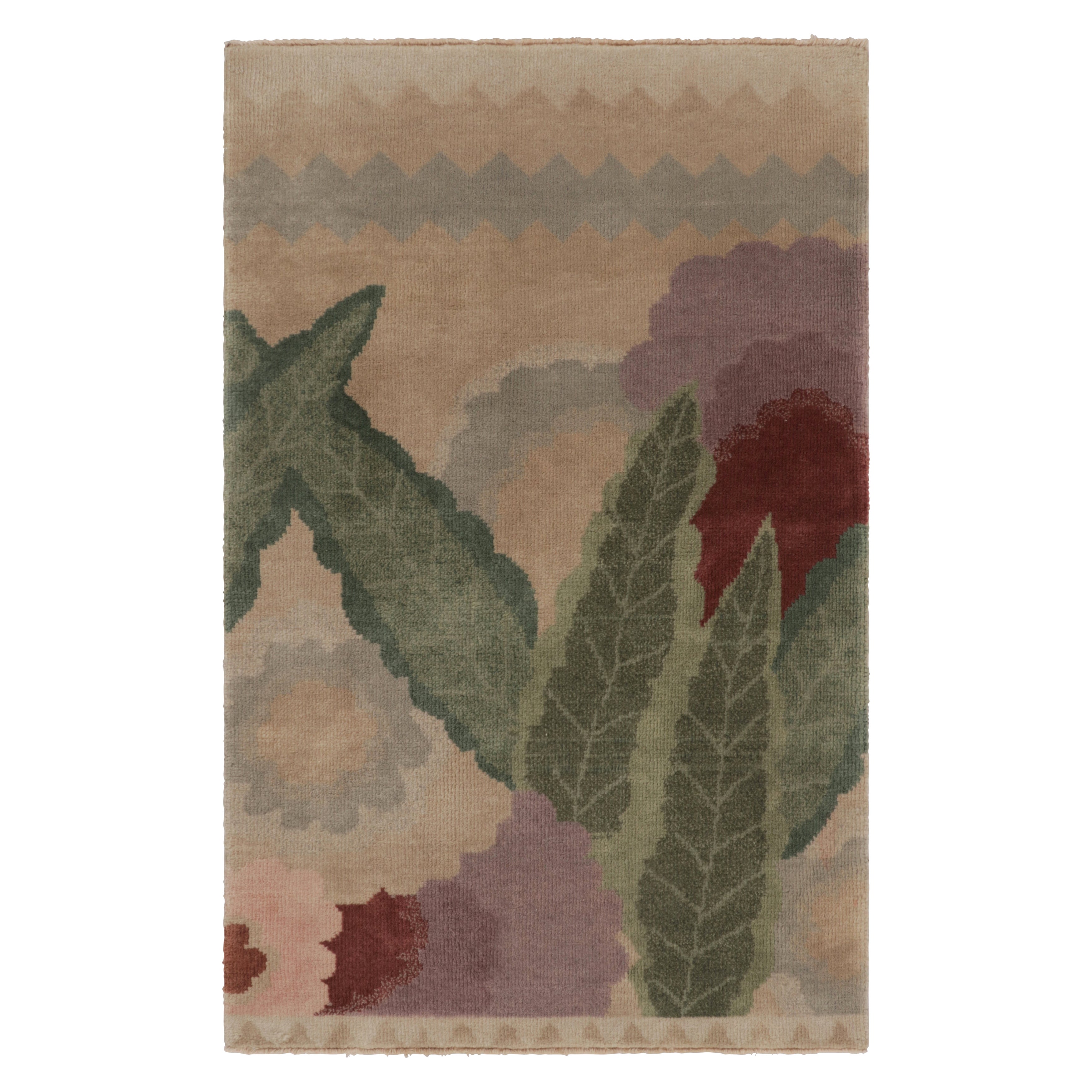 Rug & Kilim è un tappeto cinese in stile Art Deco di colore grigio con motivi floreali, in formato regalo.