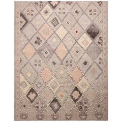 Rug & Kilim’s Gray and Blue Wool Rug from the Homage Collection
