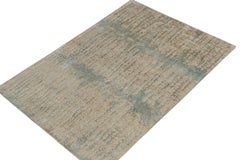 Rug & Kilim's Hand-Knotted Abstract Rug in Blue, Beige-Brown Pattern