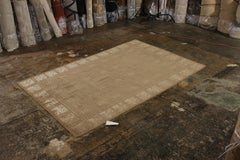 Rug & Kilim's Hand Knotted Art Deco Style Rug Beige Green Custom Pattern