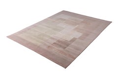 Rug & Kilim's Hand Knotted Art Deco Style Rug in Pink Geometric Pattern