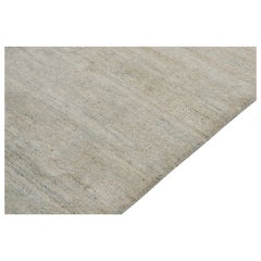 Rug & Kilim's handgeknüpfter Contemporary-Teppich in gestreiftem Grau, Blau