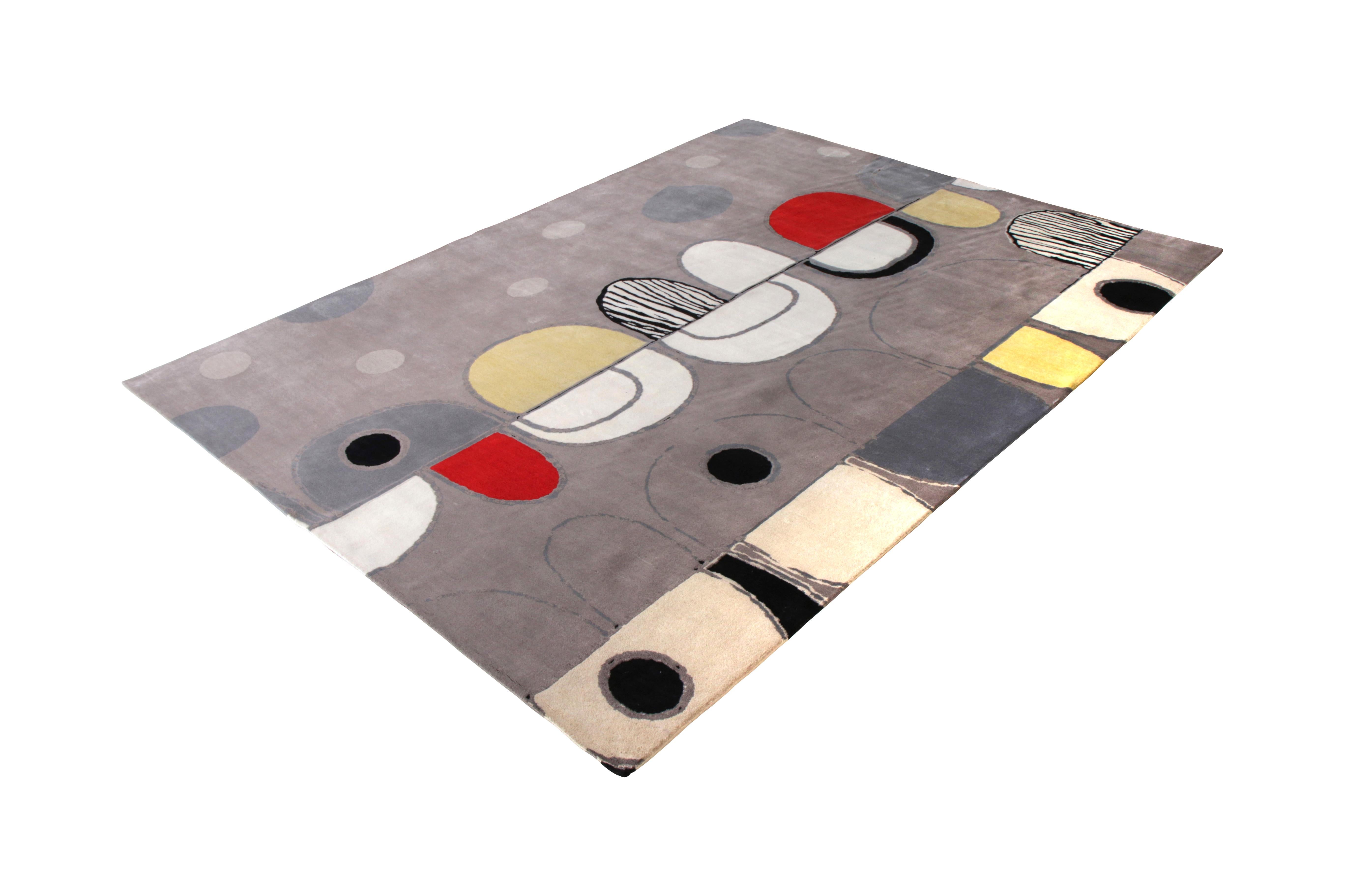 Hand-knotted in wool and all-natural silk, this 9×12 rug is a new addition to the Mid-Century Modern rug collection by Rug & Kilim. This collection is a bold custom-capable line recapturing an underrepresented, iconic period with an entirely new