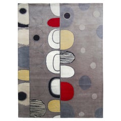 Rug & Kilim's Hand Knotted Mid-Century Modern Style Rug in Silver Gray