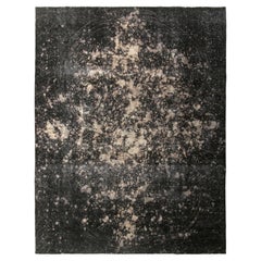 Rug & Kilim's handgeknüpfter moderner abstrakter Teppich in Schwarz, Weiß, All-Over-Muster