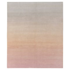 Alfombra moderna anudada a mano Rug & Kilim con diseño degradado en rosa, beige y azul