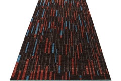 Rug & Kilim's Hand-Knotted Modern Rug in Brown, Red and Blue Deco Pattern