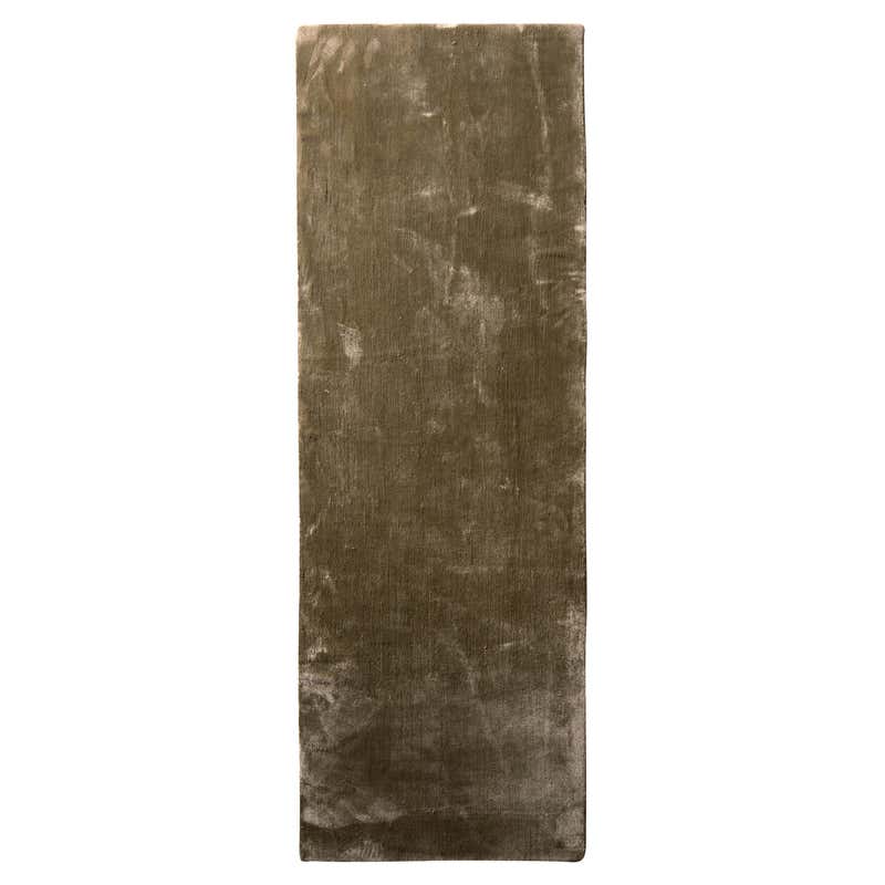 Rug and Kilim’s Hand-Knotted Modern Rug in Solid Green All Natural Silk ...