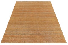 Rug & Kilim’s Hand Knotted Rug in Gold-Orange, Brown Striations