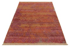 Rug & Kilim’s Hand-Knotted Rug in Gold, Red, Geometric Patterns