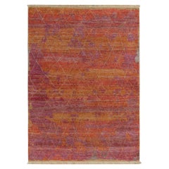 Tapis noués à la main de Rug & Kilim en or, rouge et motifs géométriques