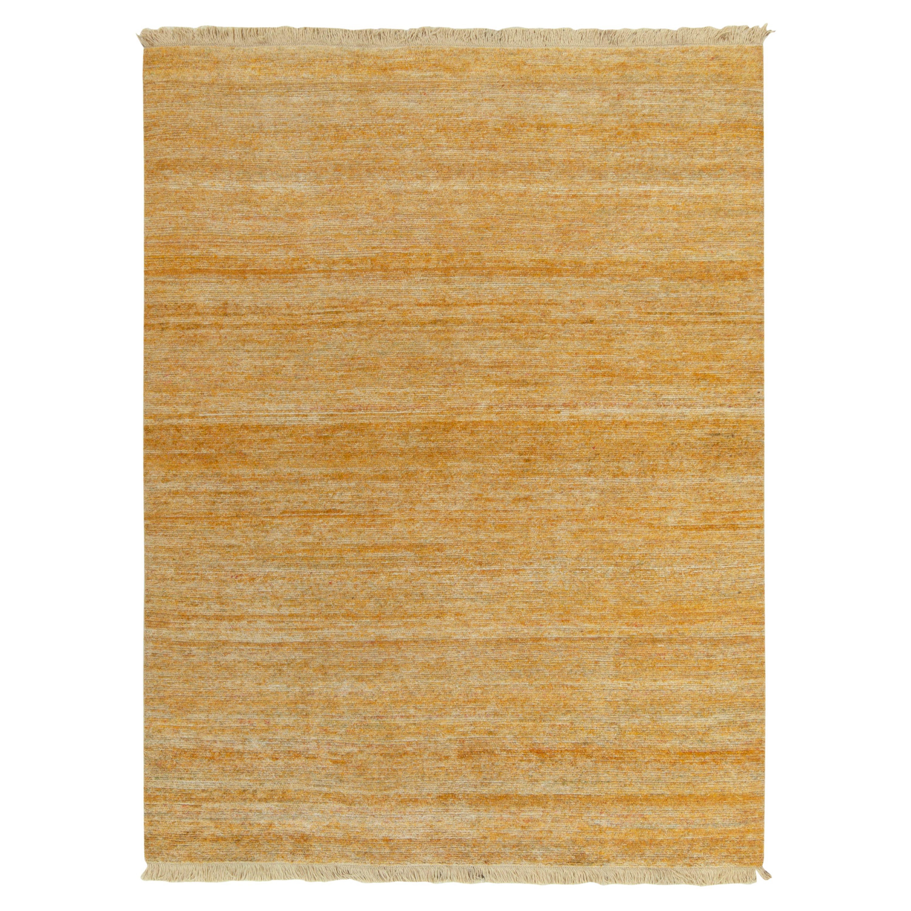 Handgeknüpfter Teppich von Rug & Kilim in Gold White Striations Multihued