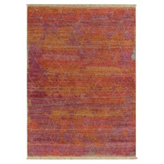 Rug & Kilim’s Hand-Knotted Rug in Gold, Red, Geometric Patterns