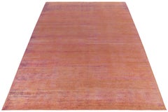 Rug & Kilim’s Hand Knotted Silk Rug Orange, Purple Striae Pattern