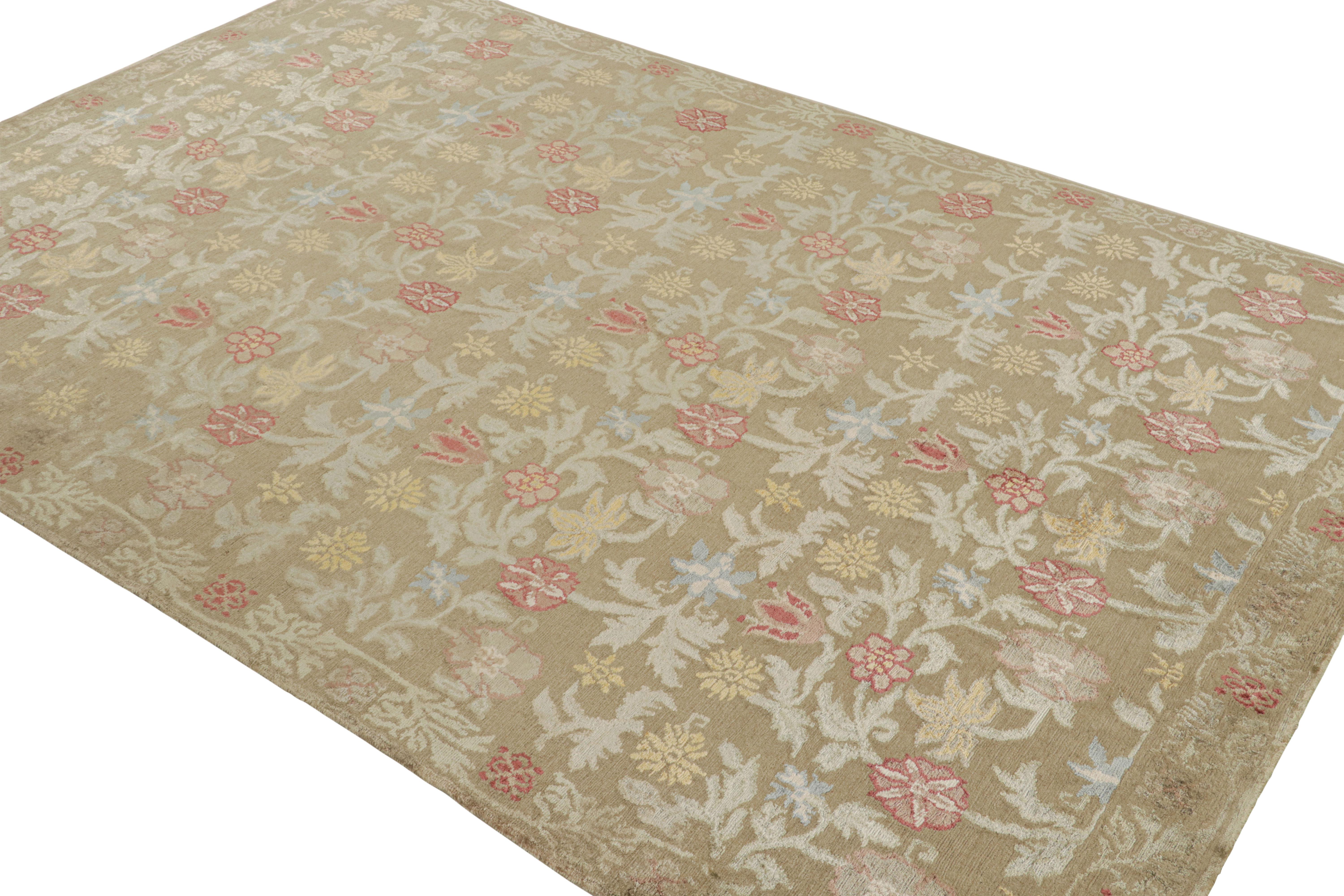 Hand knotted in a blend of wool and silk, this 6 x 9 transitional rug joins the European Collection by Rug & Kilim—drawing inspiration from a traditional Spanish floral pattern affectionately dubbed “Bilbao” among the recent additions to this line.