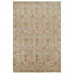 Rug & Kilim's Hand Knotted Spanish Style Floral Rug in Beige and Red