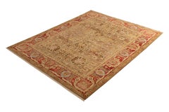 Rug & Kilim's Hand Knotted Tabriz Style Rug Beige and Red Persian Floral Pattern