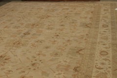 Rug & Kilim’s Hand Knotted Transitional Rug in Beige Brown Green Floral Pattern