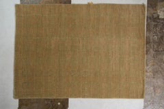 Rug & Kilim's Handmade Contemporary Rug in Green and Brown Geometric Pattern