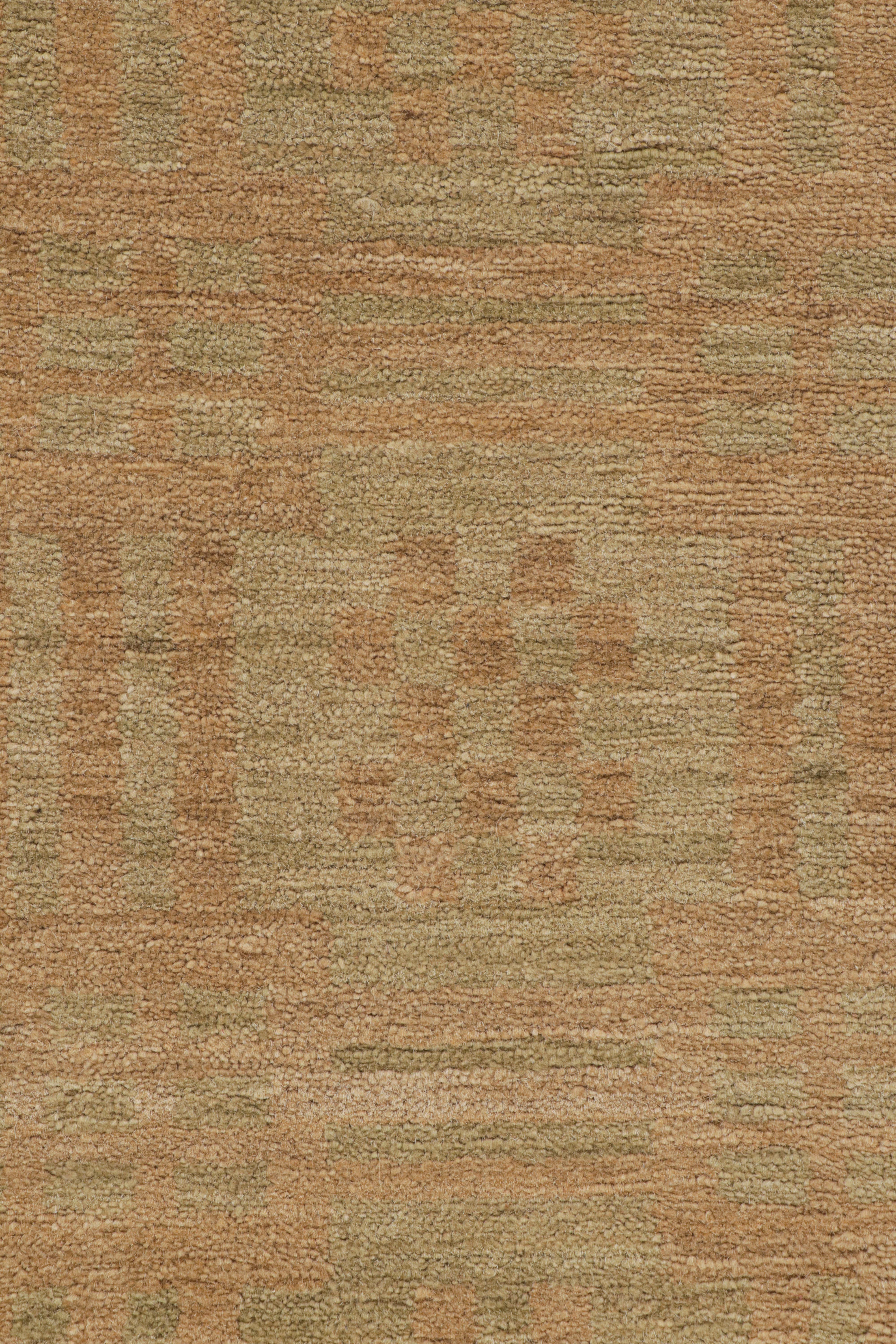 Rug & Kilim - Tappeto contemporaneo fatto a mano con motivi geometrici verdi e marroni In condizioni Nuovo in vendita a Long Island City, NY