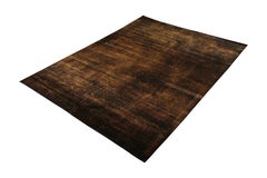 Rug & Kilim: Tappeto moderno fatto a mano con motivo a strisce marroni e nere