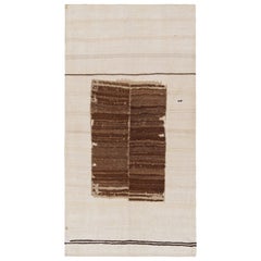 Rug 
Kilim
s Handwoven Modern Kilim in High-and-Low Brown on White